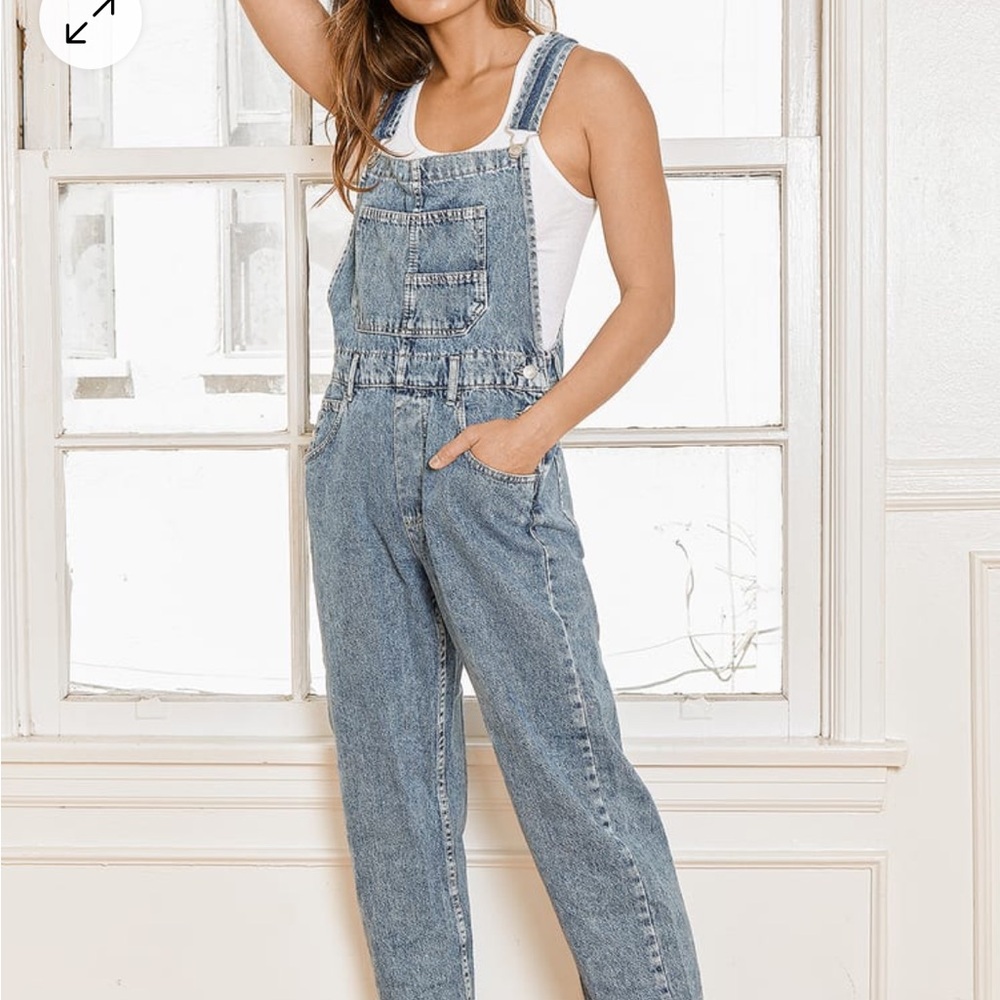 Free People Blue Denim Jeans Overalls